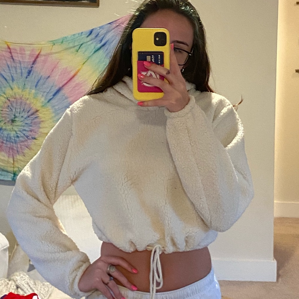 Cropped Teddy Hoodie